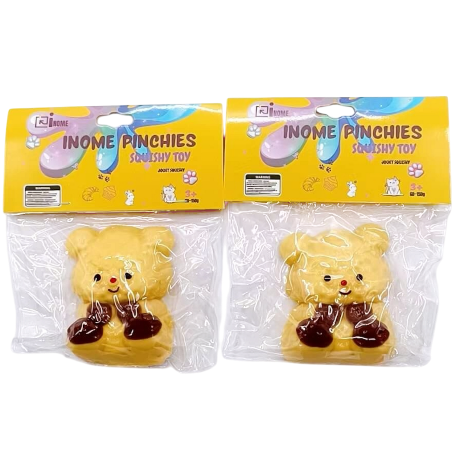 Medium Squishy Butter Bear Pinchy Toys - Box of 16 Pieces