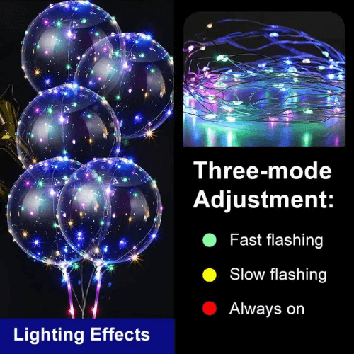 LED Festival and Event Ballons - Box of 100 with Pump