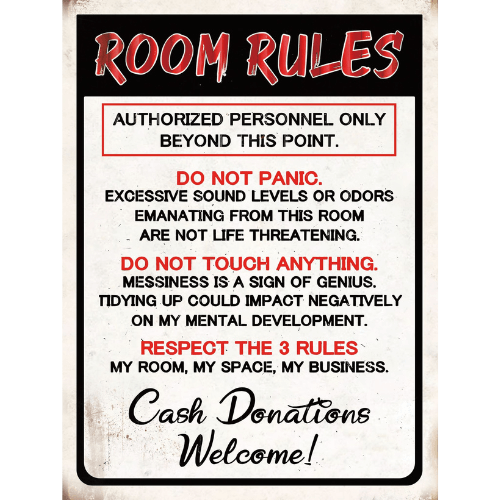 Tin signs 30x40 - Room Rules