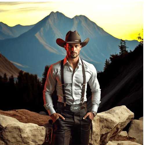 Cowboy Belt Buckle Silver Horse