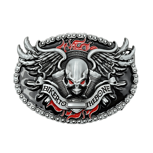 Cowboy Belt Buckle Biker to the Bone