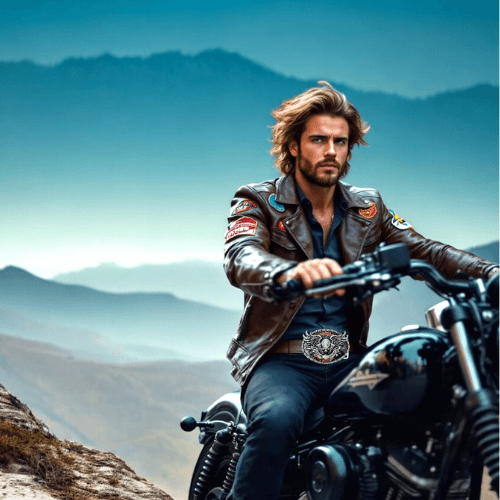 Cowboy Belt Buckle Biker to the Bone