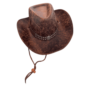 Rustic Western Cowboy Hat – Vintage Leather Look