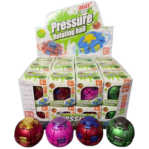 SPINNER BALL FIDGET TOY  METALLIC | 24-Piece Display Box