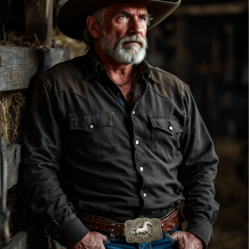 Cowboy Belt Buckle Galloping Horse