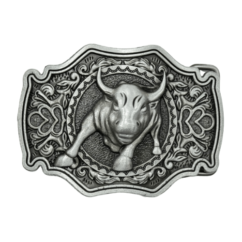 Cowboy Belt Buckle Charging Bull