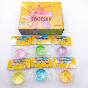 Medium Maltose Sugar Sparkly Balls Decompression Squishy Toys - Box of 16 Pieces