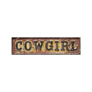 Tin Signs 10x40cm Wall Decor - Cowgirl