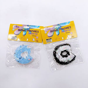 Medium Squishy Notched Doughnut Pinchy Toys - Box of 16 Pieces