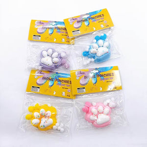 Medium Squishy Sequenced Cat Paw Pinchy Toys - Box of 16 Pieces
