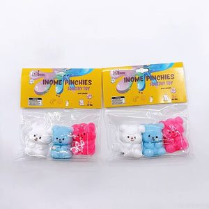 Medium Squishy Small Bear Set Pinchy Toys - Box of 16 Pieces