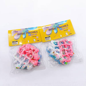 Medium Squishy Tripple Color Round Waffle Pinchy Toys - Box of 16 Pieces
