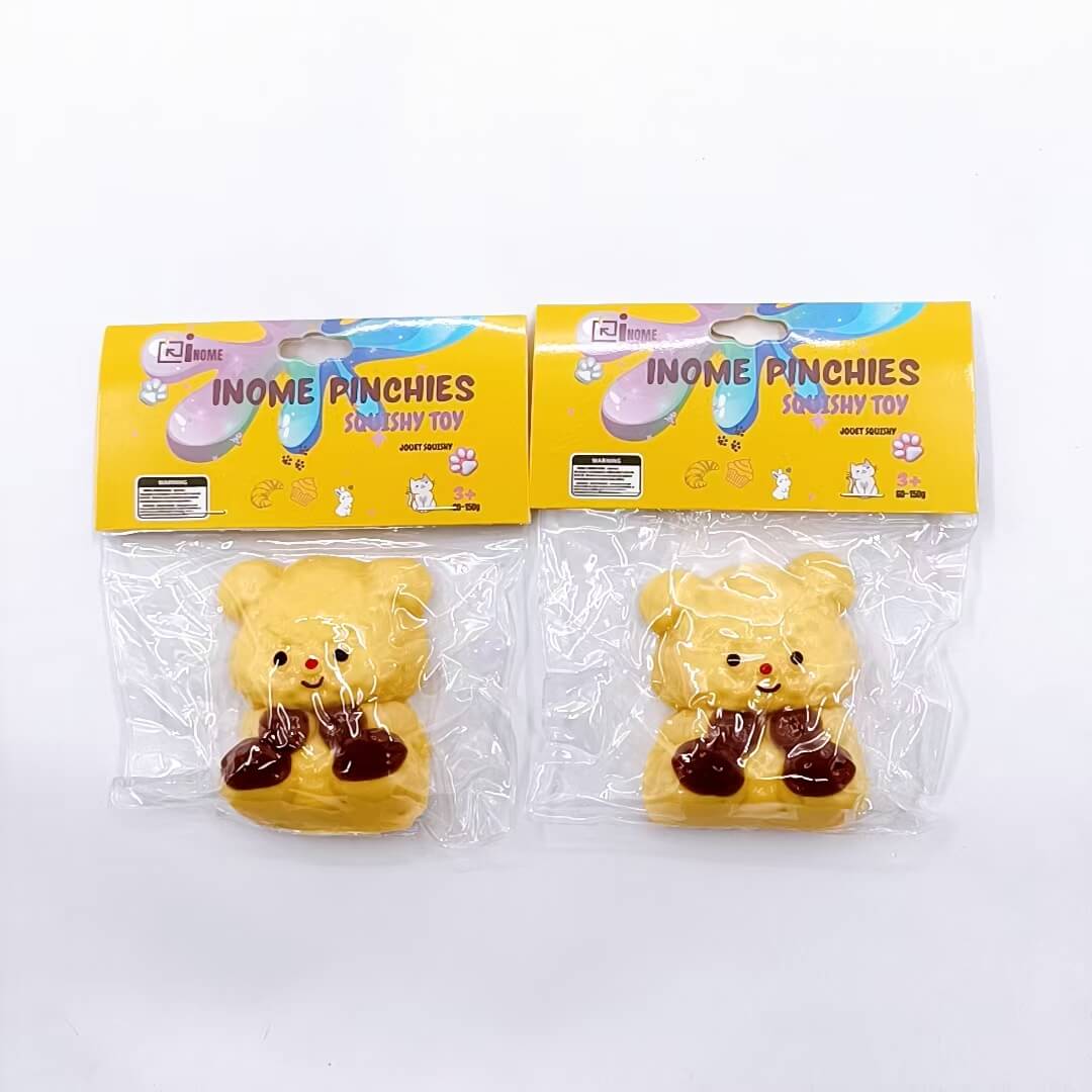 Medium Squishy Butter Bear Pinchy Toys - Box of 16 Pieces