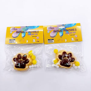 Medium Squishy Chocolate Cat Paw Pinchy Toys - Box of 16 Pieces