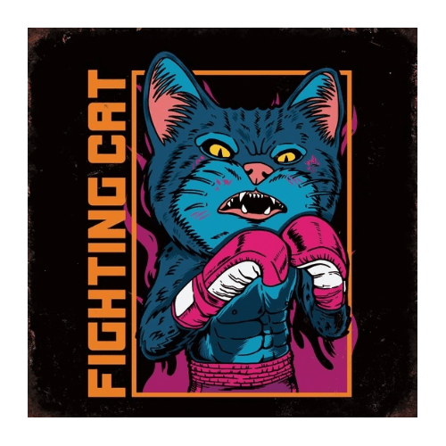 Tin signs 30X30 - Fighting Cat