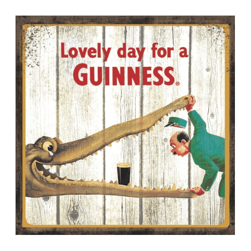 Tin signs 30X30 - Guiness Croc