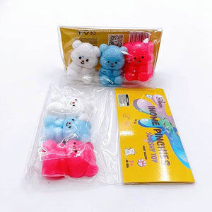 Medium Squishy Small Bear Set Pinchy Toys - Box of 16 Pieces