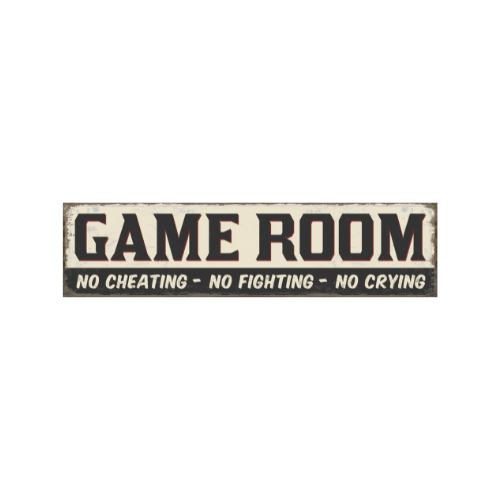 Tin Signs 10x40cm Wall Decor - Game Room - No cheating