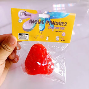 Large Squishy Simulated Strawberry Pinchy Toys - Box of 12 Pieces