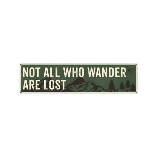Tin Signs 10x40cm Wall Decor - Not All Who Wander Are Lost