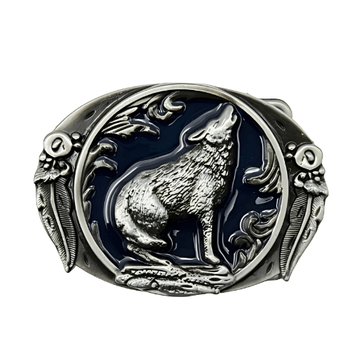 Cowboy Belt Buckle Wolf