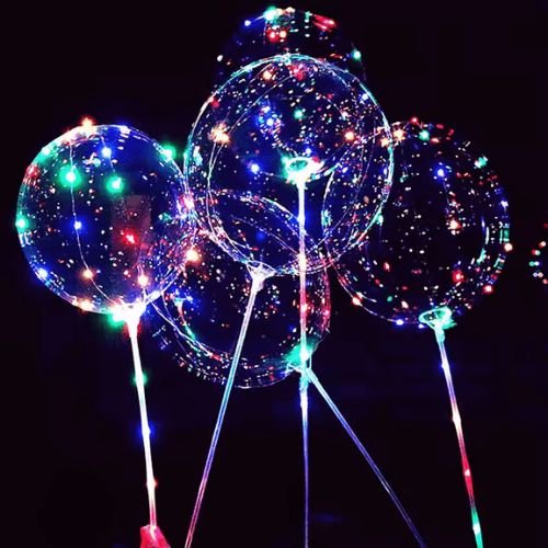 LED Festival and Event Ballons - Box of 100 with Pump