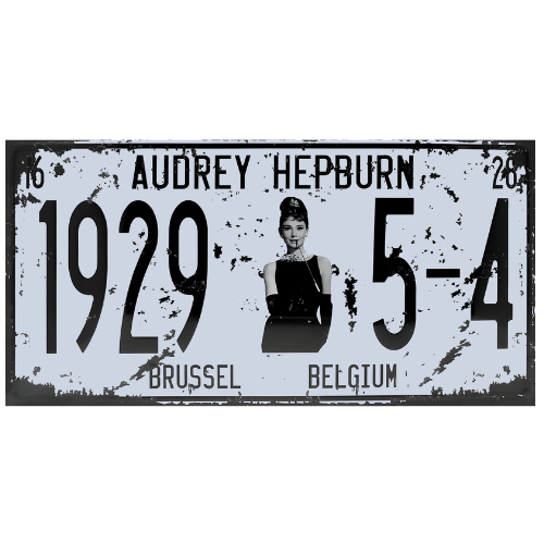Tin signs 15x30cm Wall Decor - Audrey Hepburn