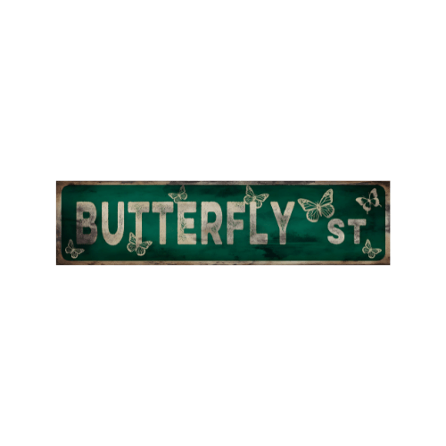Tin Signs 10x40cm Wall Decor - Butterfly