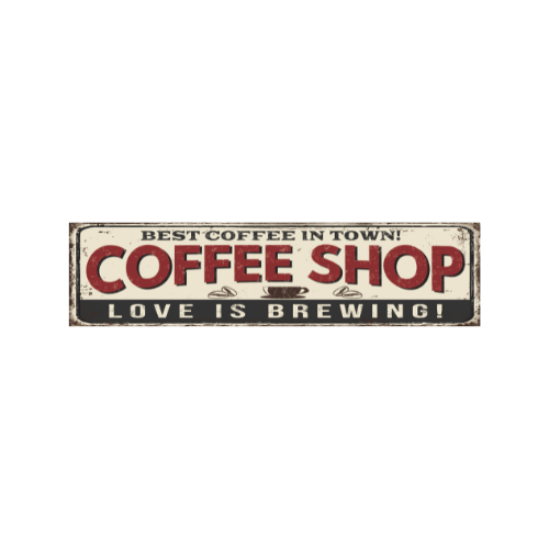 Tin Signs 10x40cm Wall Decor - Coffee Shop
