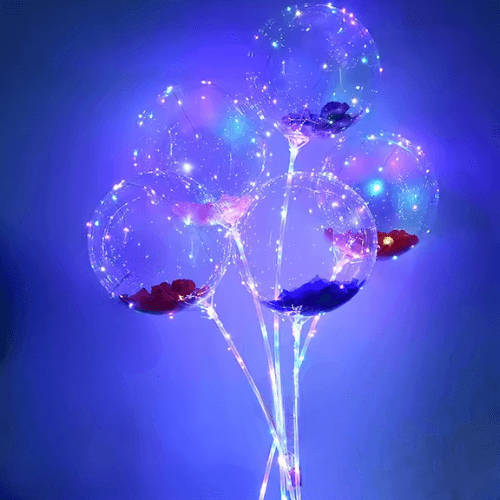 LED Festival and Event Ballons - Box of 100 with Pump