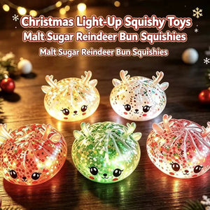 Glittery+light up Christmas 8.5 cm Dumpling squishy |12Pieces Per Box