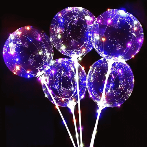 LED Festival and Event Ballons - Box of 100 with Pump
