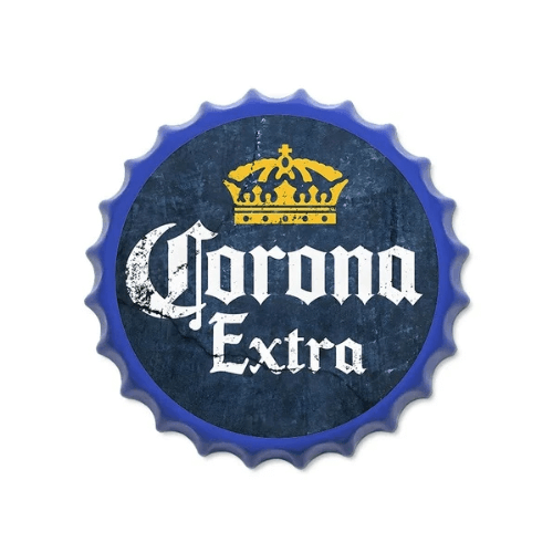 Vintage Tin Beer Caps – 35cm Wall Decor Corona Extra