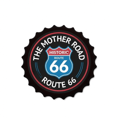 Vintage Tin Beer Caps – 35cm Wall Decor Route 66