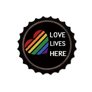Vintage Tin Beer Caps – 35cm Wall Decor Love Lives Here