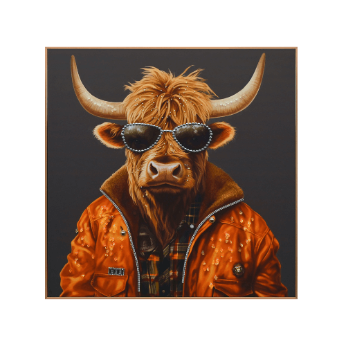 Acrylic AI Wall Art Rebel Highlander Bull