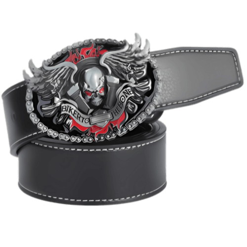 Cowboy Belt Buckle Biker to the Bone