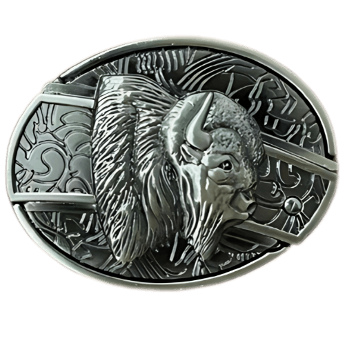 Cowboy Belt Buckle Majestic Bull with Blade