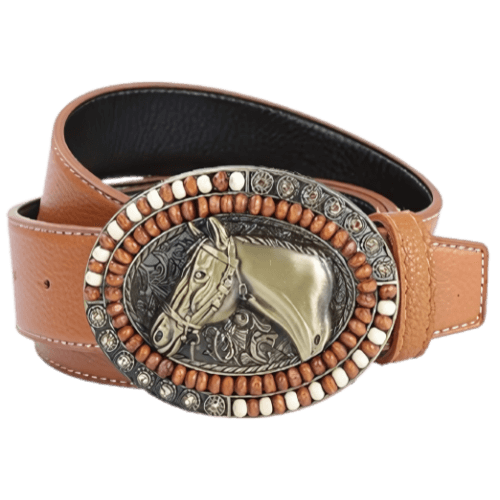 Cowboy Belt Buckle Beaded Horse