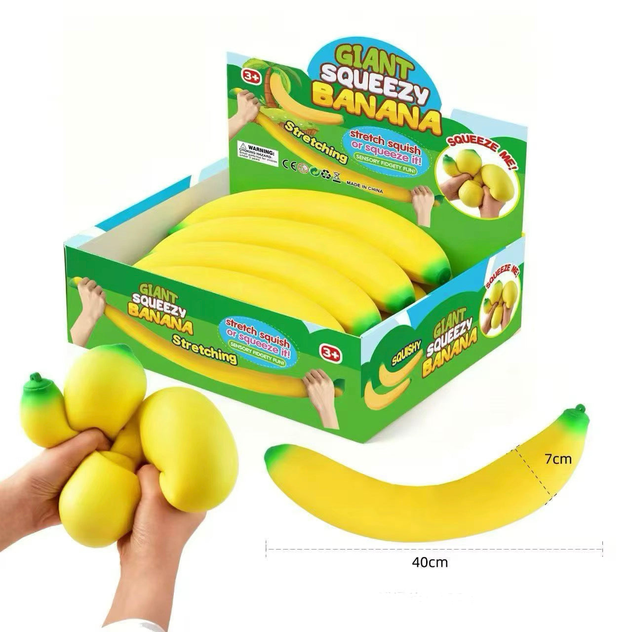 Jumbo Banana Squishy Box of 6pcs