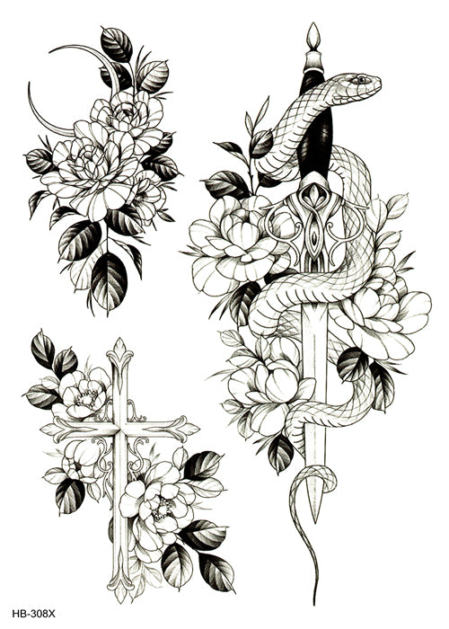 15 Piece Temporary Tattoo Refill package – Half Arm Designs