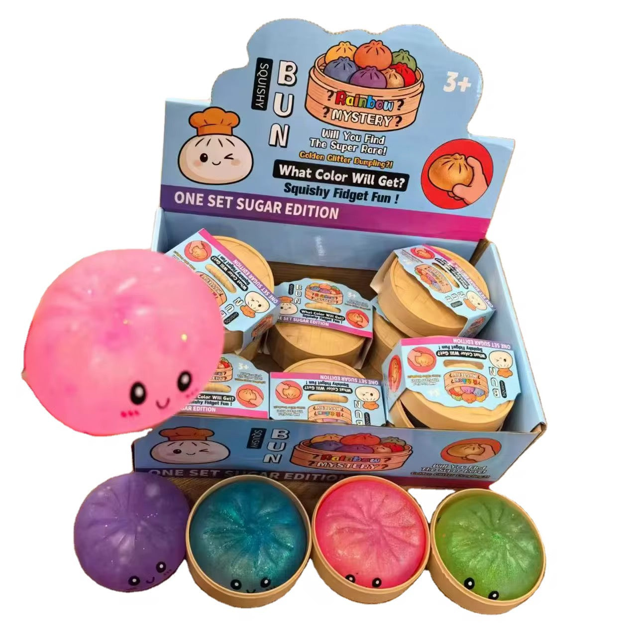 Pre-Order-Expected ship date: July 10-15 8.5 cm Glittery Dumpling squishy(12pc per box)