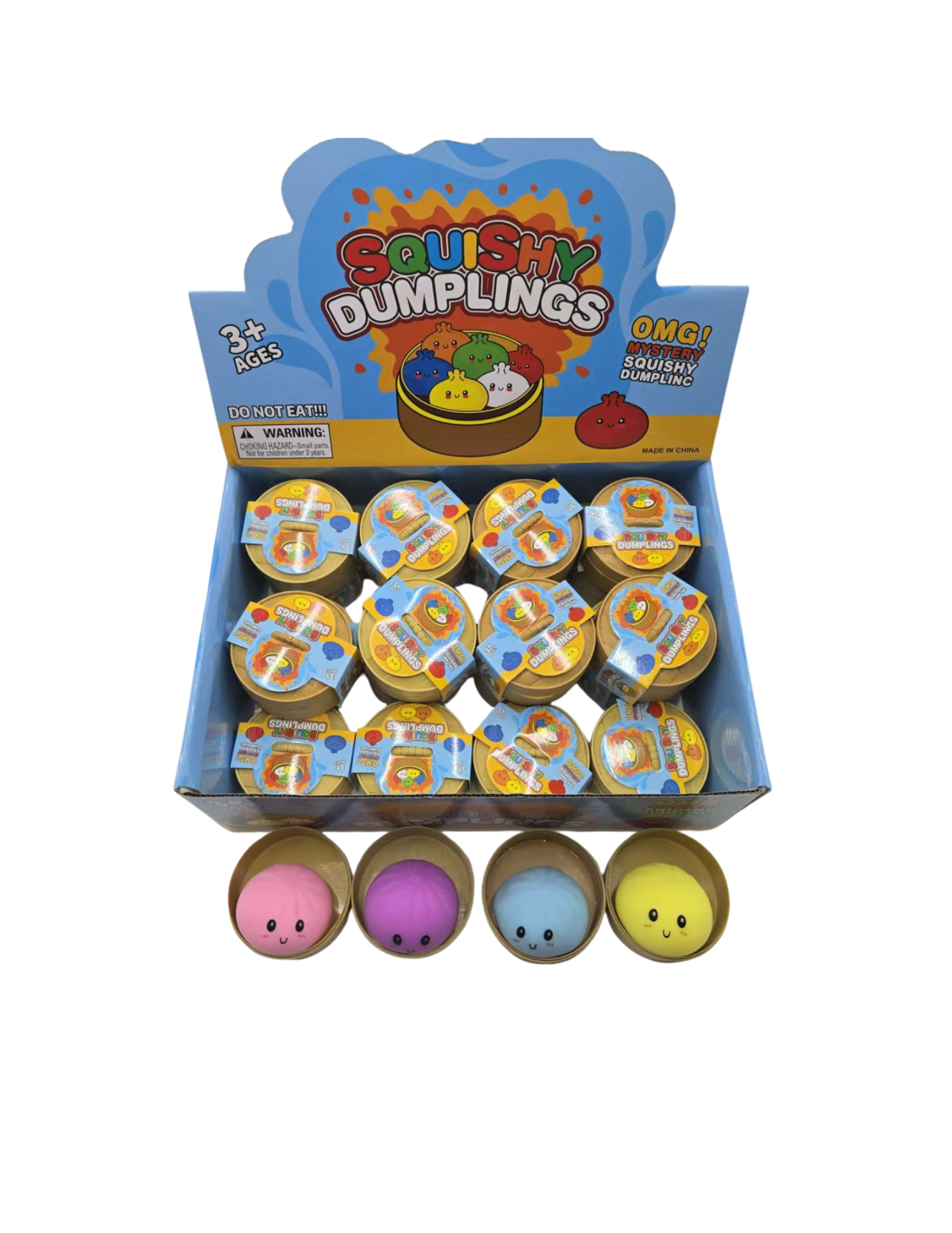 Pre-Order-Expected ship date: July 10-15 5cm Small Smile Mystery Dumpling Squishy (24pcs per box)