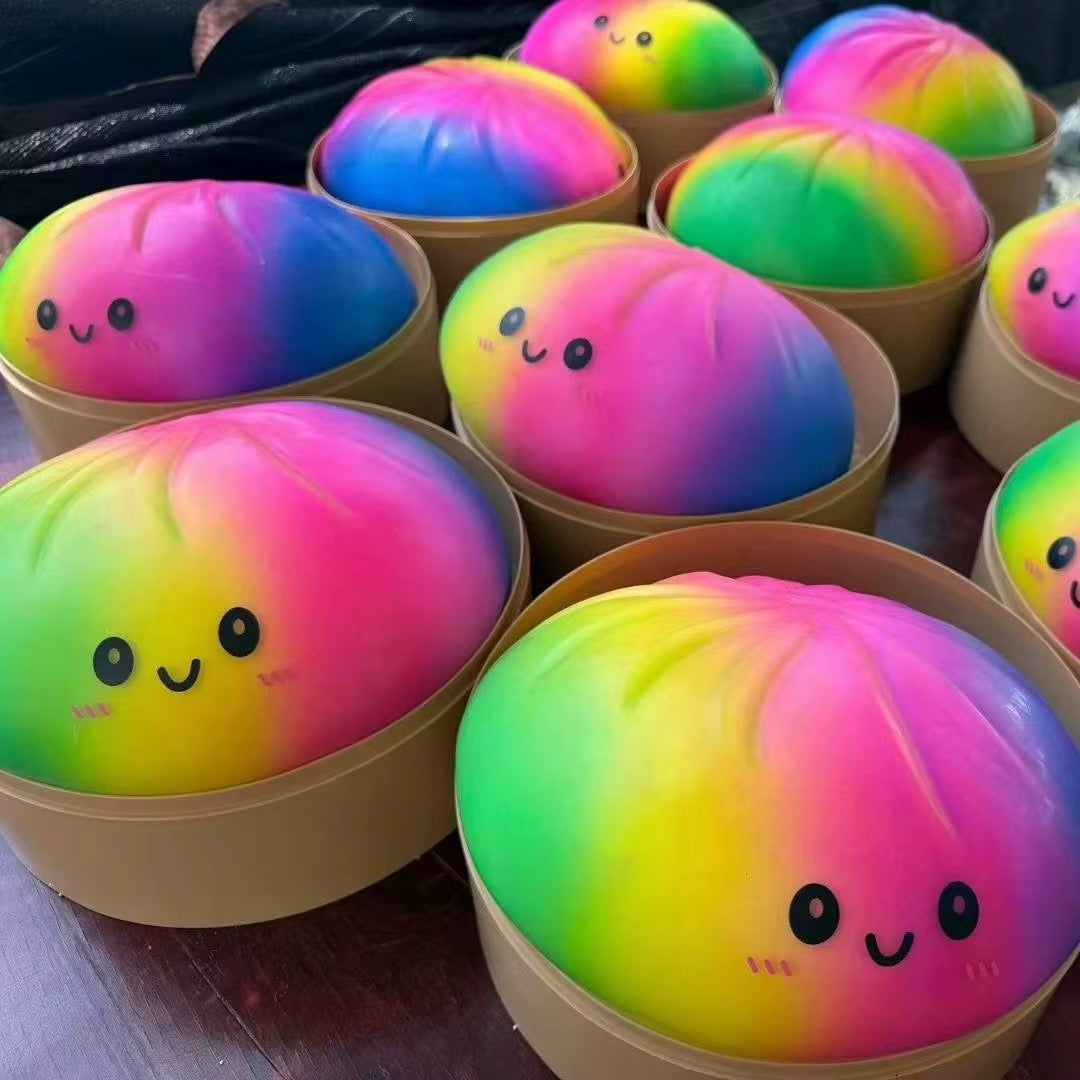 25CM Giant Rainbow  Dumpling Buns Squishy Toy