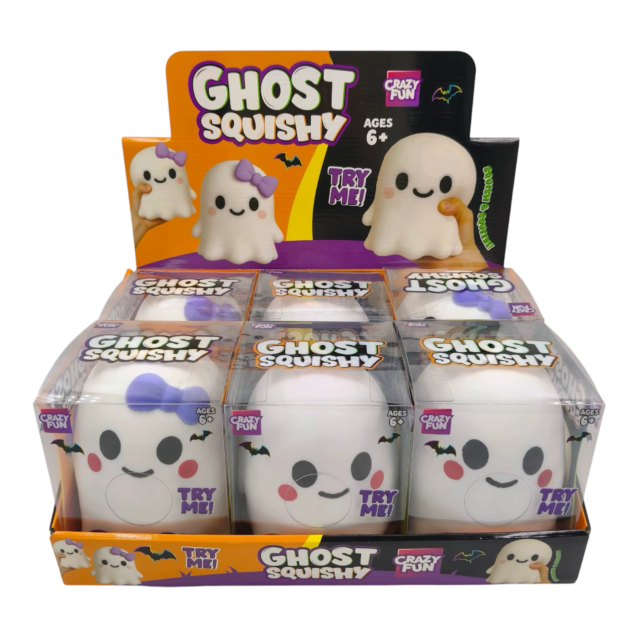 BIG Halloween Ghost Squishy 6pc per box 15cm