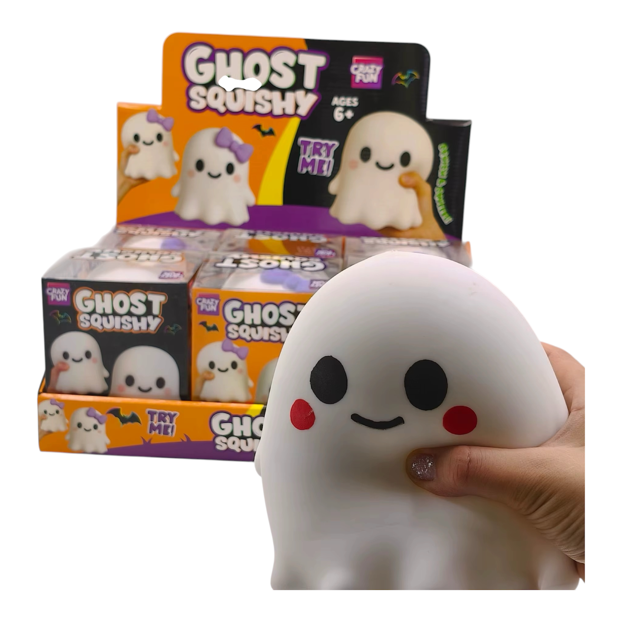 BIG Halloween Ghost Squishy 6pc per box 15cm