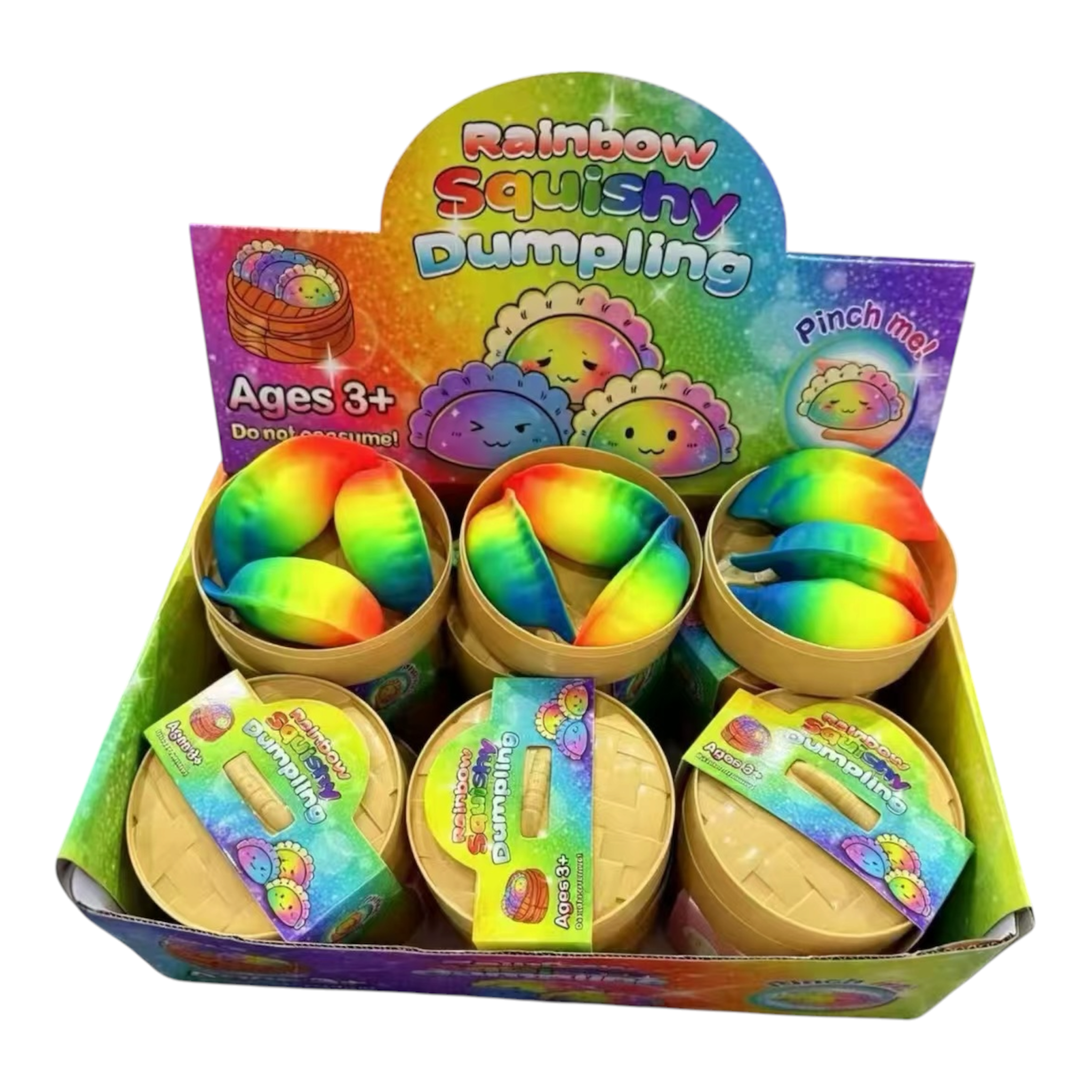 Squishy Wonton Rainbow Dumpling 3pc