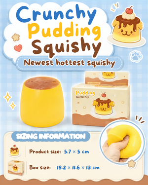 CRUNCHY PUDDING SQUISHY 6cm-12pc Box