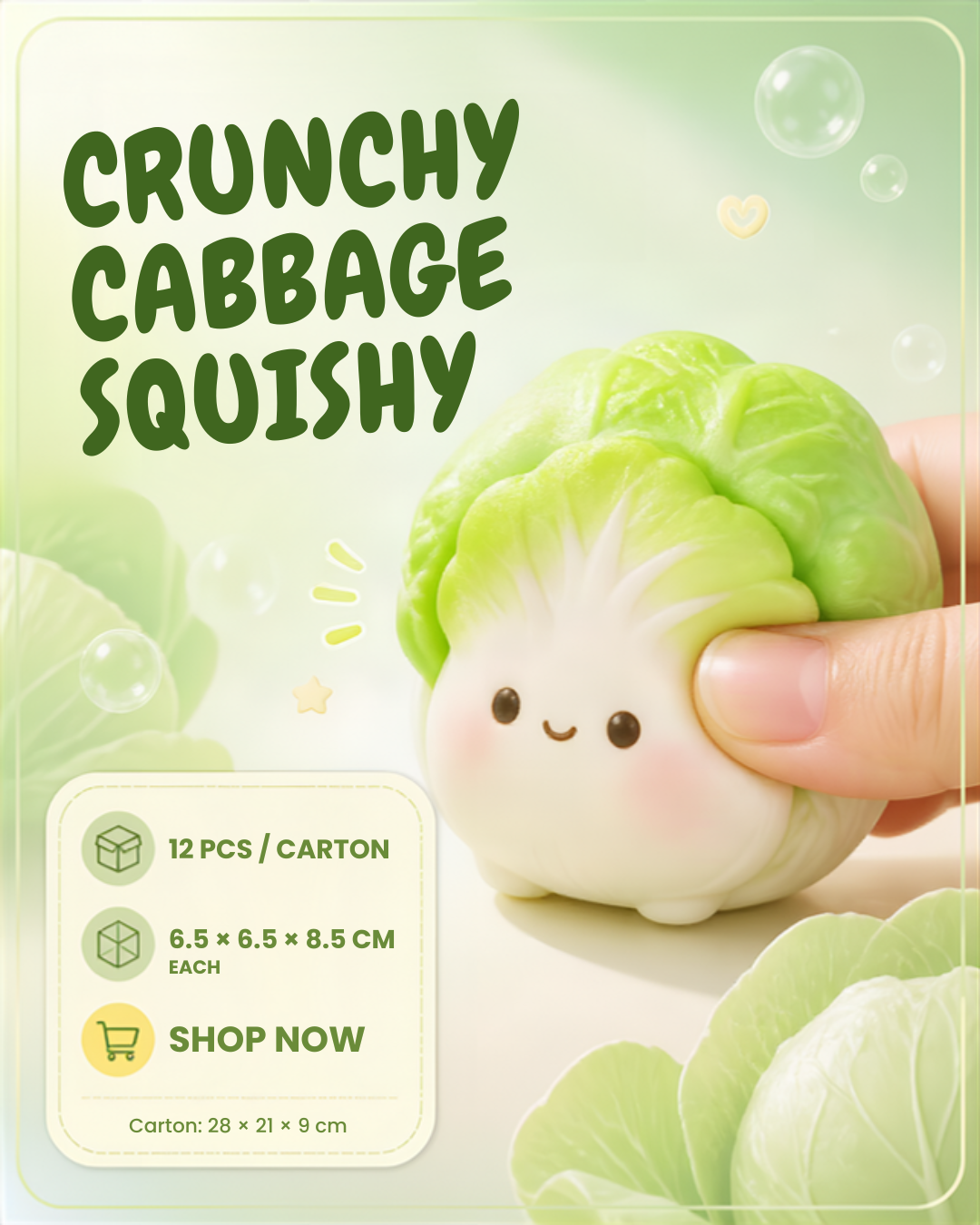 CRUNCHY CABBAGE SQUISHY -12PC BOX