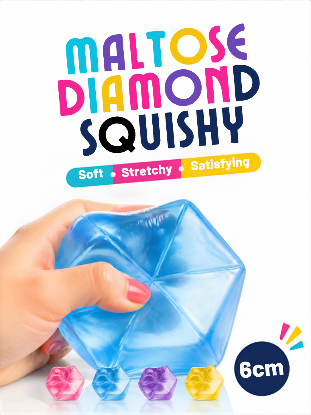 Maltose Diamond Squishy 6cm-12pc Box